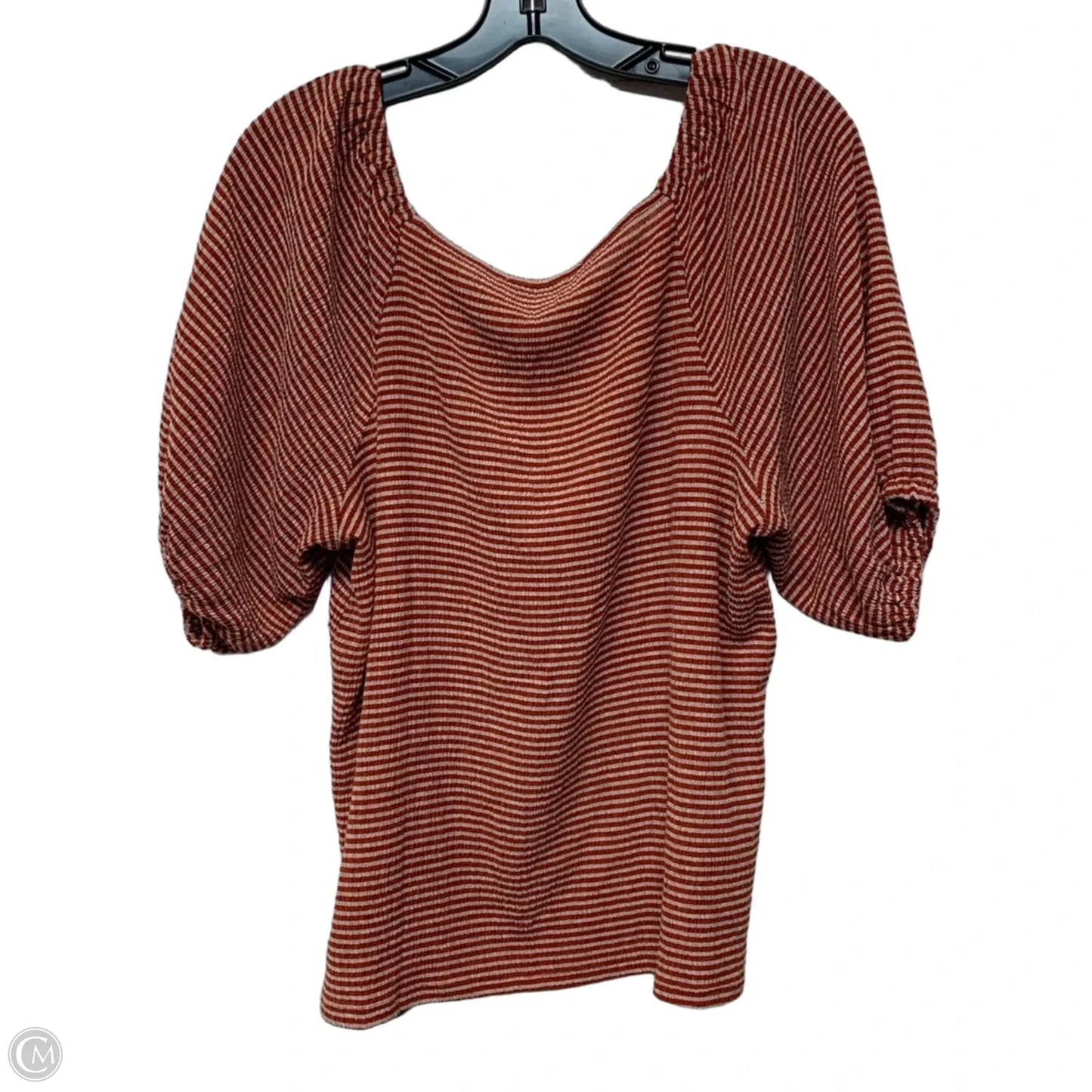 Top Short Sleeve By Loft In Striped Pattern, Size: L