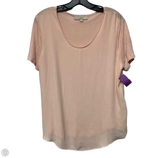 Top Short Sleeve Basic By Loft In Pink, Size: L