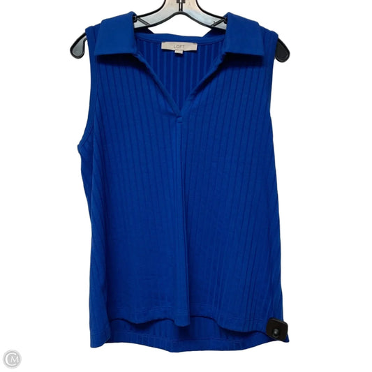 Top Sleeveless By Loft In Blue, Size: L
