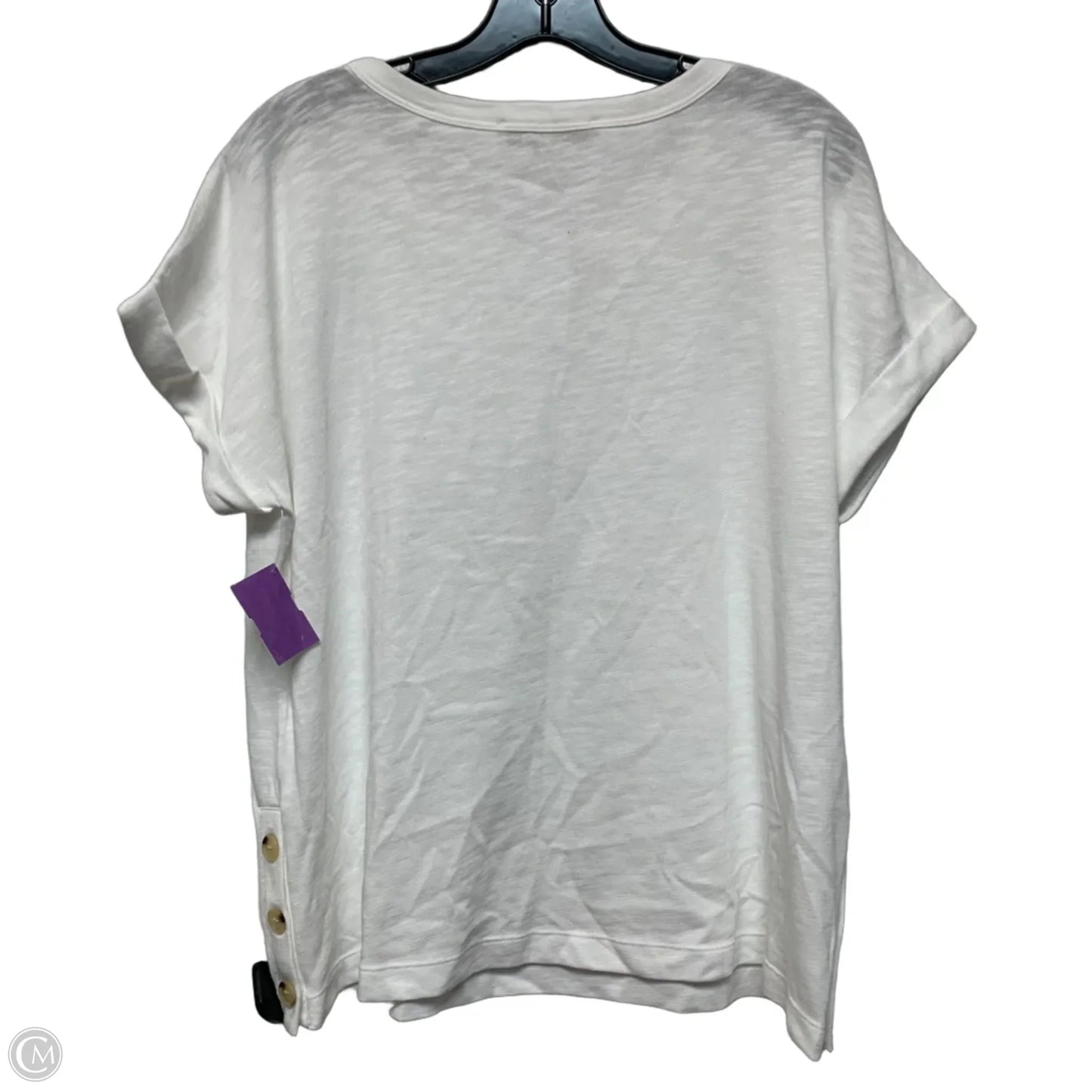 Top Short Sleeve By Loft In White, Size: L