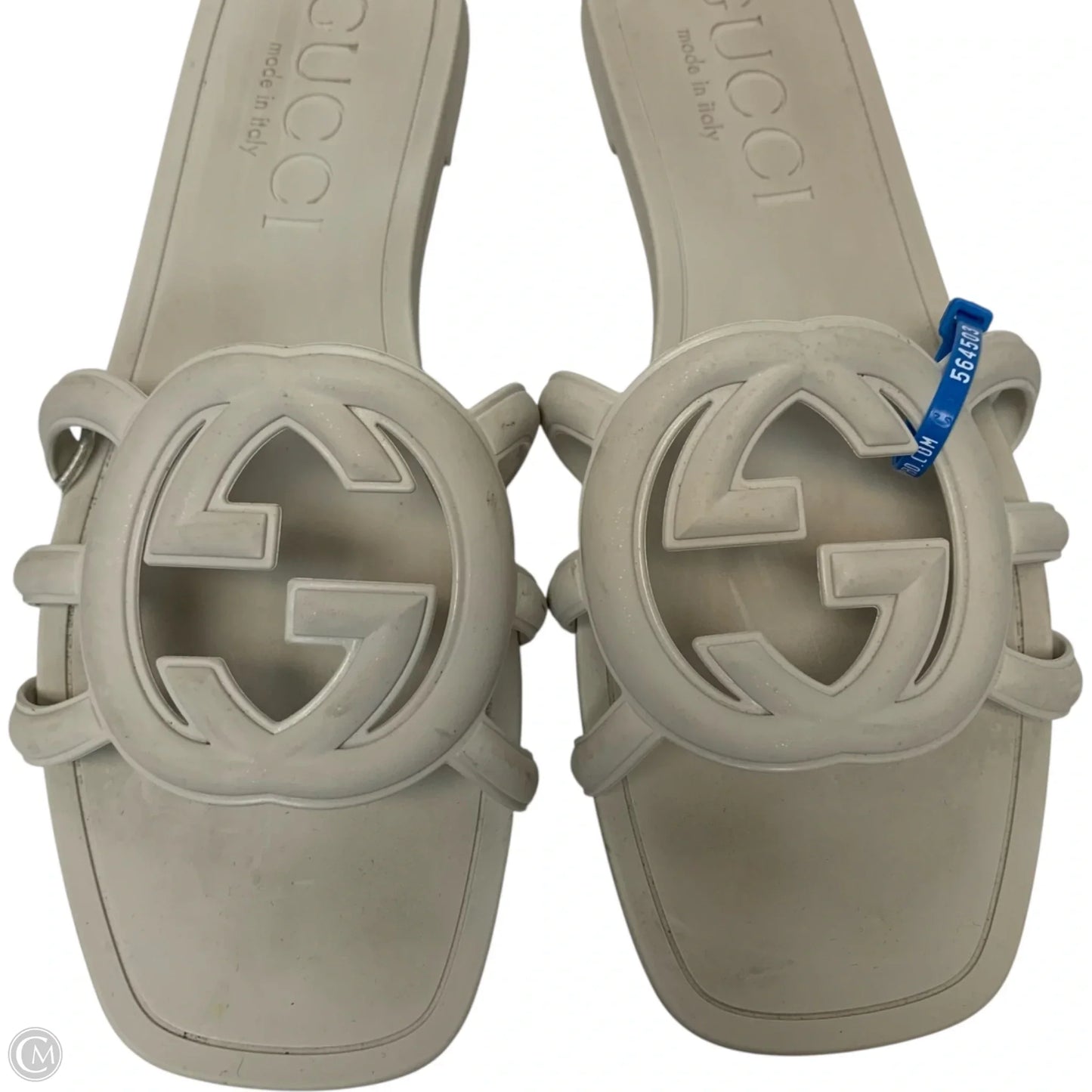 Sandals Luxury Designer By Gucci In White, Size: 8
