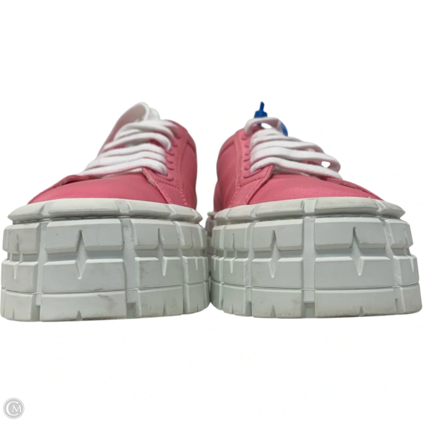 Shoes Luxury Designer By Prada In Pink & White, Size: 7