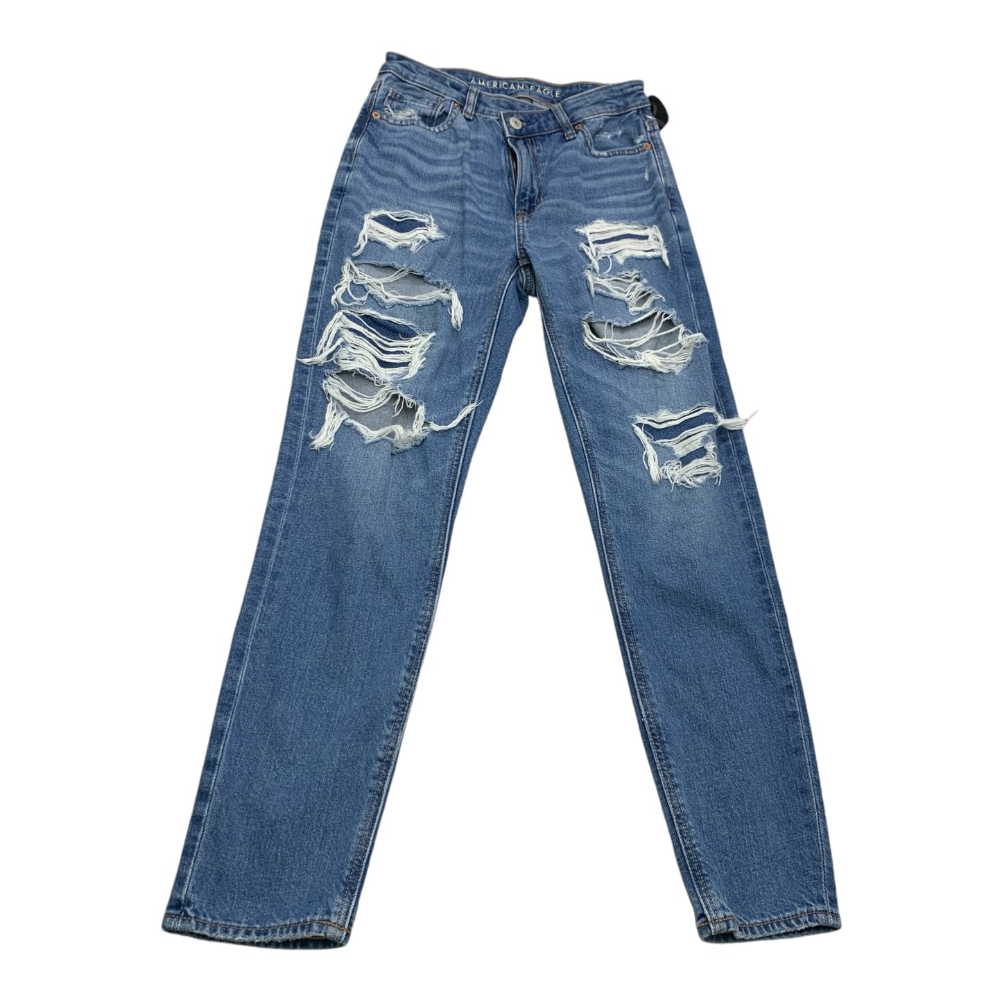 Jeans Straight By American Eagle In Blue Denim, Size: 0