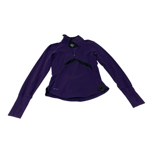 Athletic Top Long Sleeve Collar By Nike Apparel In Purple, Size: S