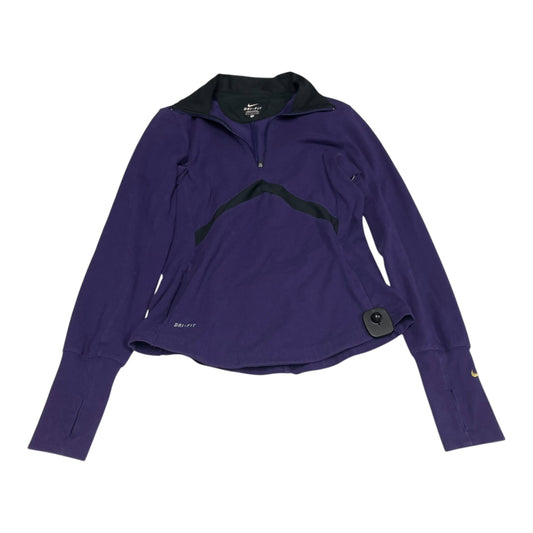 Athletic Top Long Sleeve Collar By Nike Apparel In Purple, Size: S