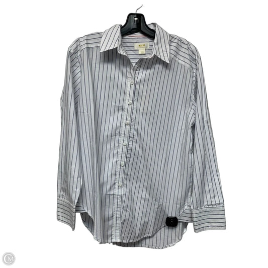 Top Long Sleeve By Maeve In Blue & White, Size: Xs