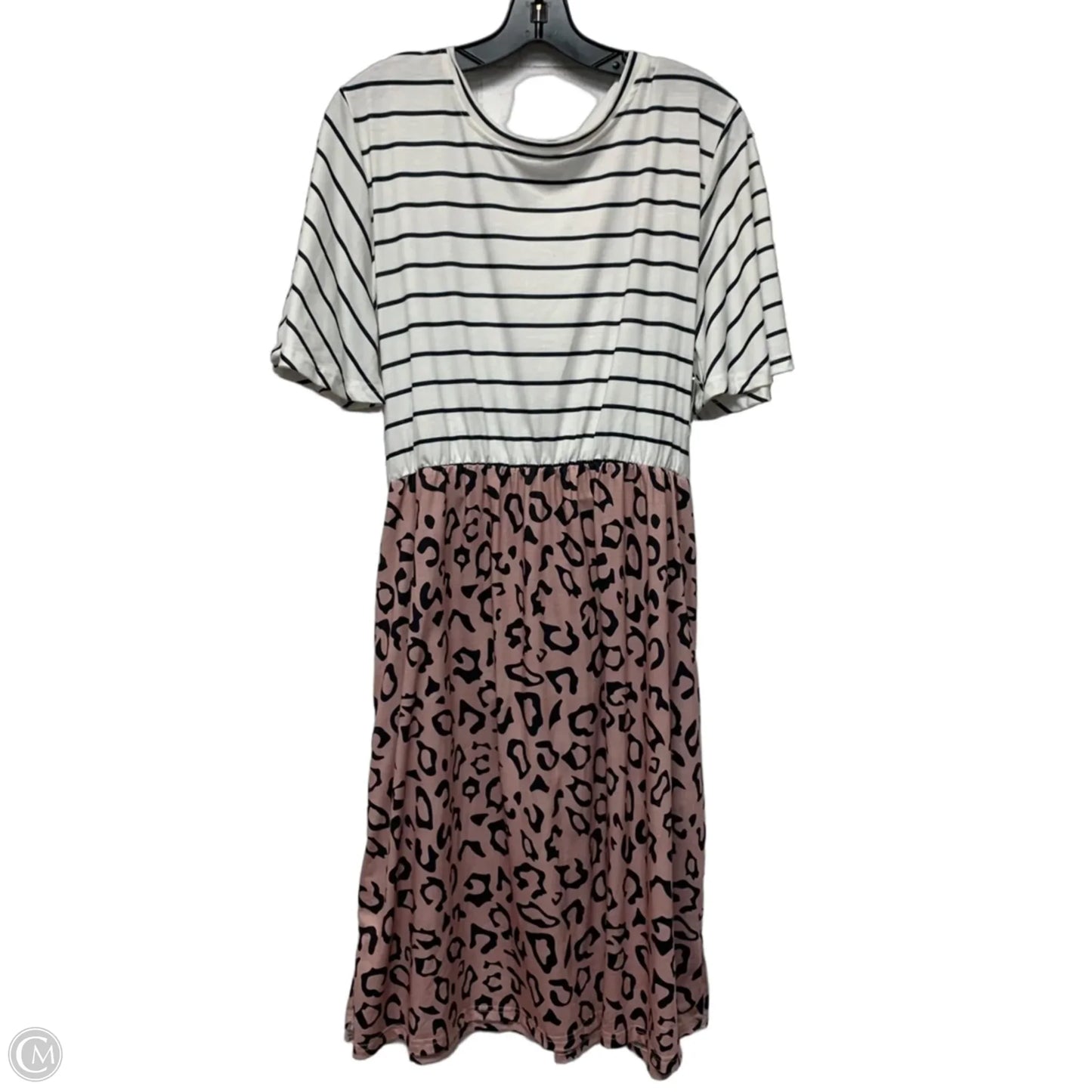 Dress Casual Short By Merokeety In Pink & White, Size: Xl