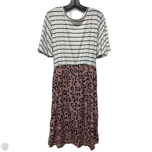 Dress Casual Short By Merokeety In Pink & White, Size: Xl