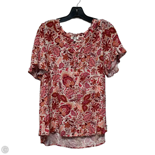 Top Short Sleeve By West Kei In Pink, Size: 1x