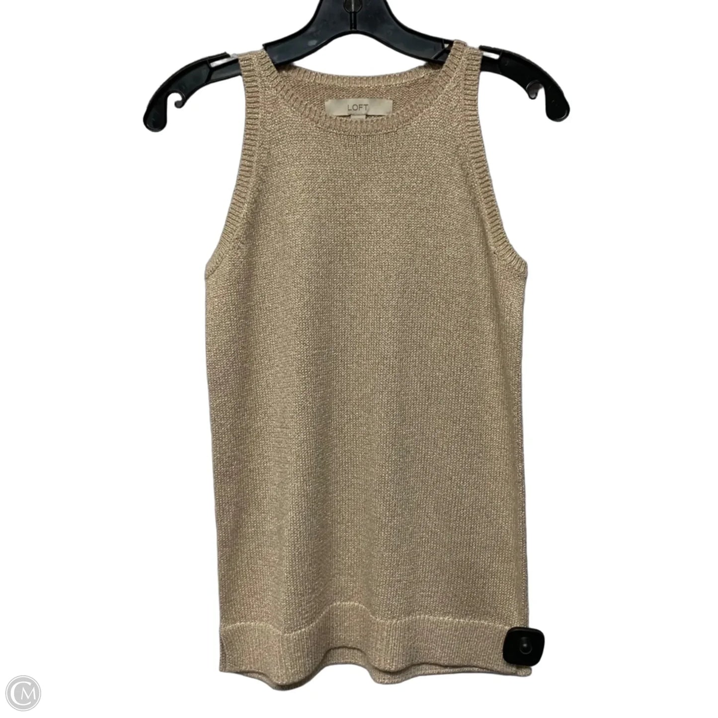 Top Sleeveless By Loft In Gold, Size: Xs