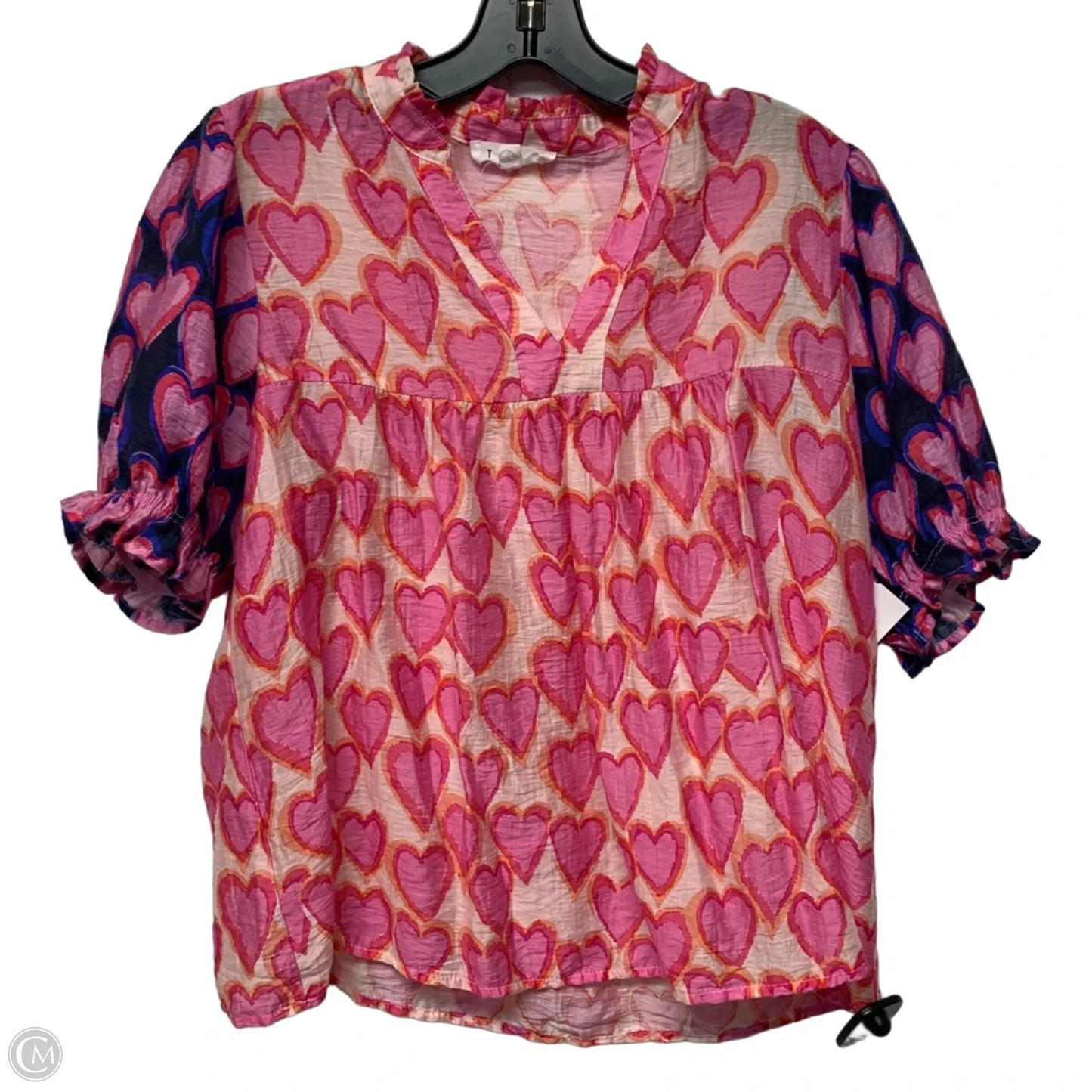 Top Short Sleeve By Thml In Pink & Purple, Size: S