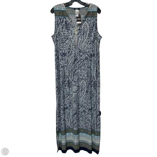 Dress Casual Maxi By Msk In Blue & White, Size: Xl
