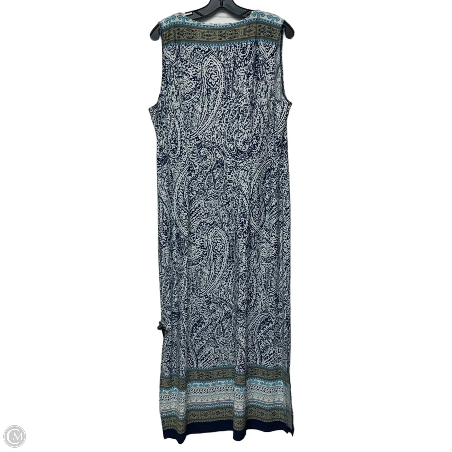 Dress Casual Maxi By Msk In Blue & White, Size: Xl