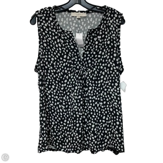 Top Sleeveless By Loft In Black & White, Size: L