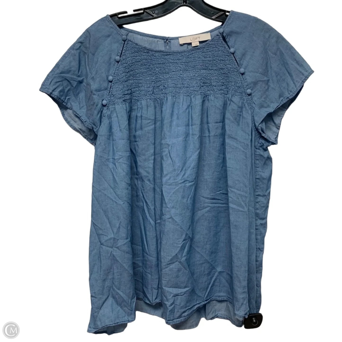 Top Short Sleeve By Loft In Blue, Size: L