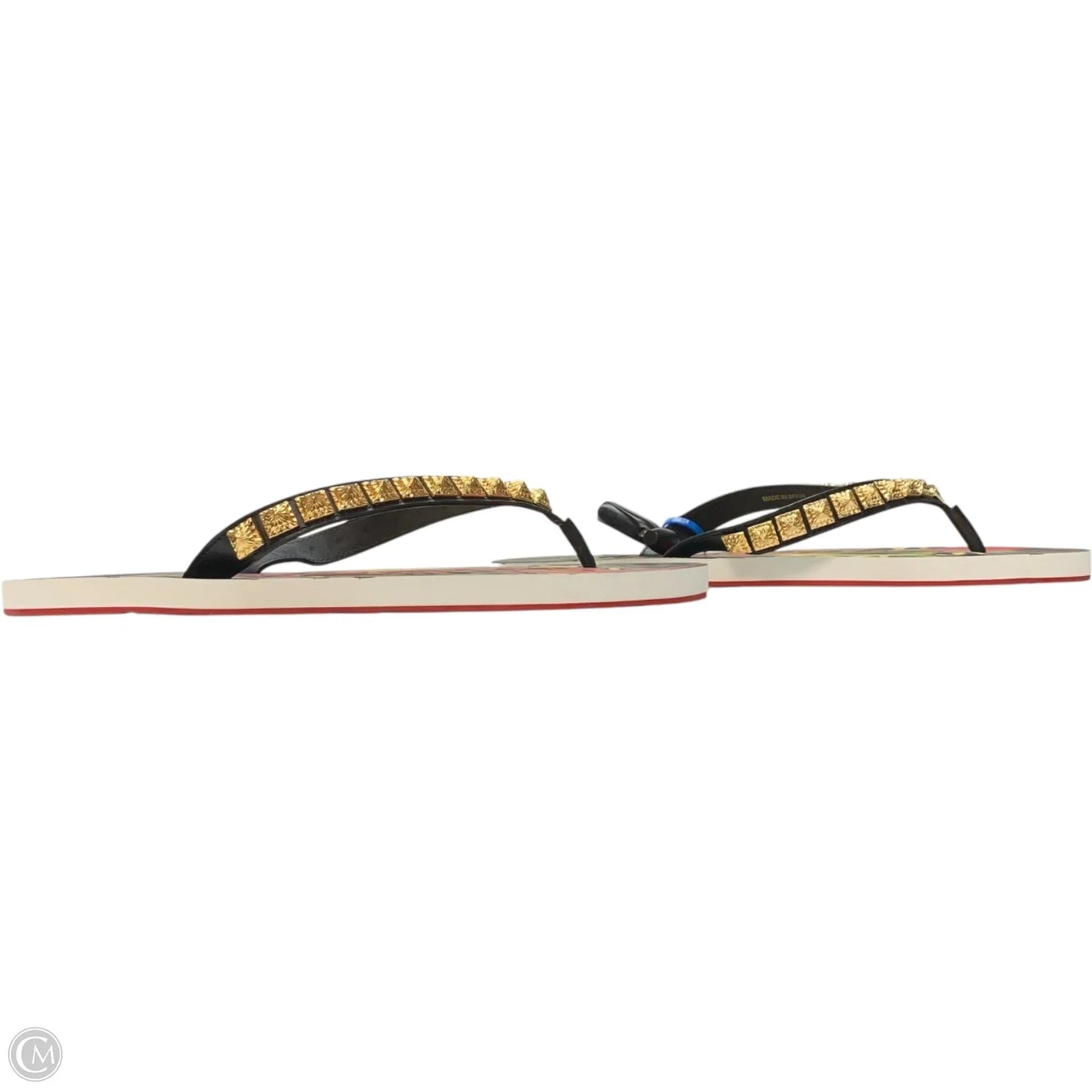 Sandals Luxury Designer By Christian Louboutin In Green & Red, Size: 11.5