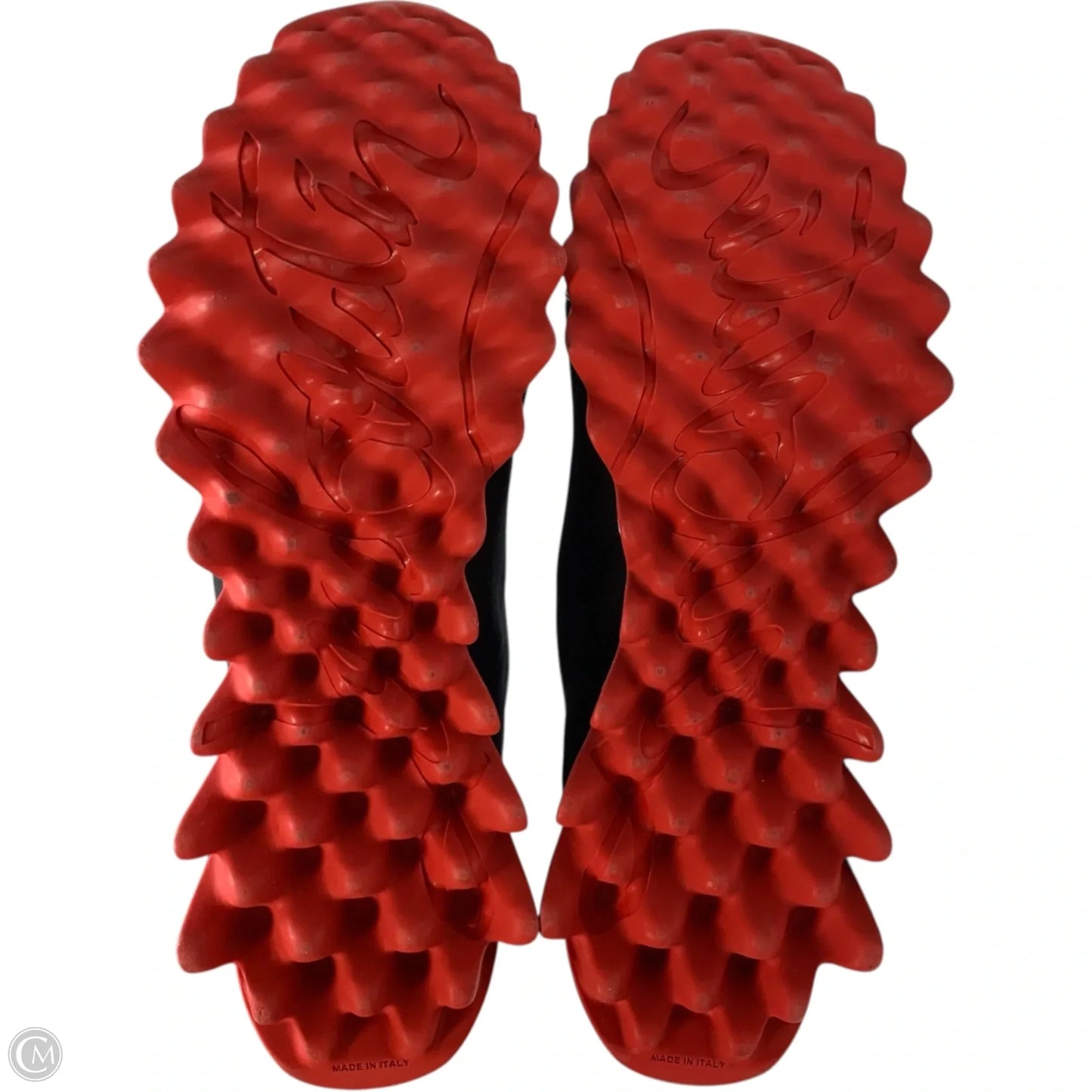 Shoes Luxury Designer By Christian Louboutin In Black & Red, Size: 10.5
