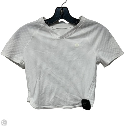 Athletic Top Short Sleeve By Lululemon In White, Size: Xs