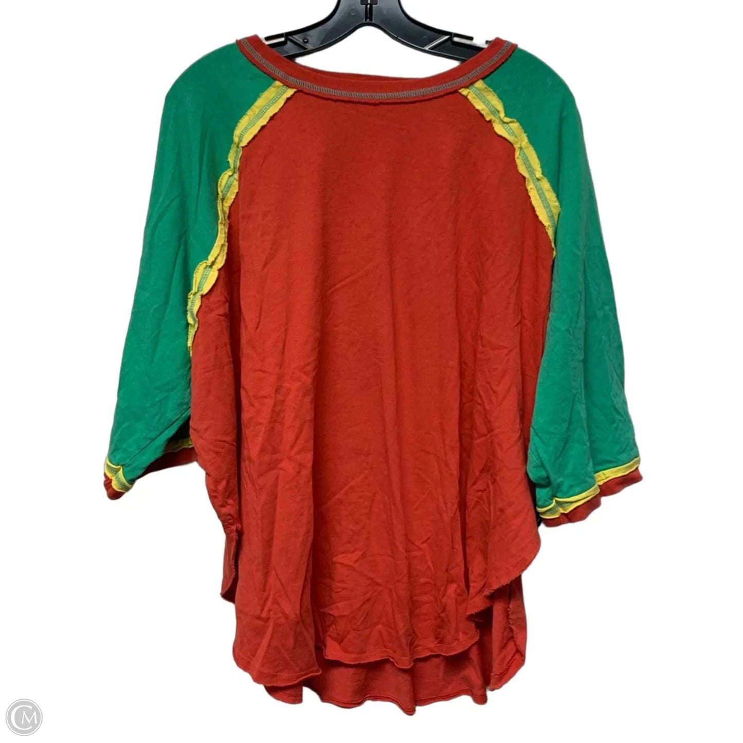 Top Short Sleeve By We The Free In Green & Orange, Size: S