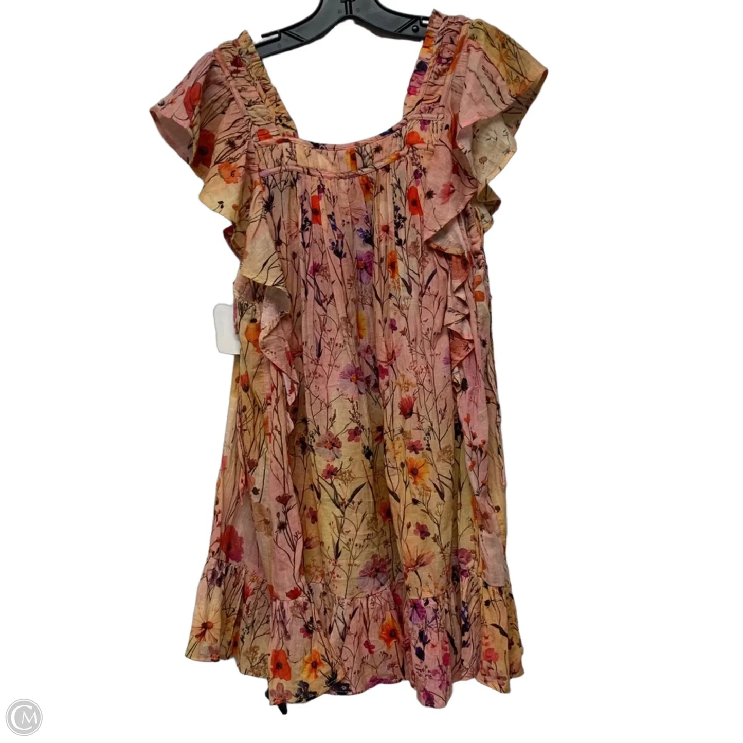 Dress Casual Short By Anthropologie In Pink & Yellow, Size: Xxs