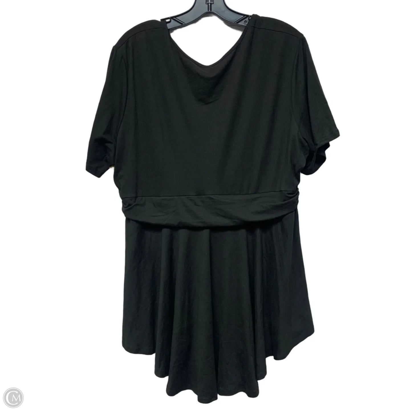 Top Short Sleeve By ALLEGRACE In Black, Size: 2x