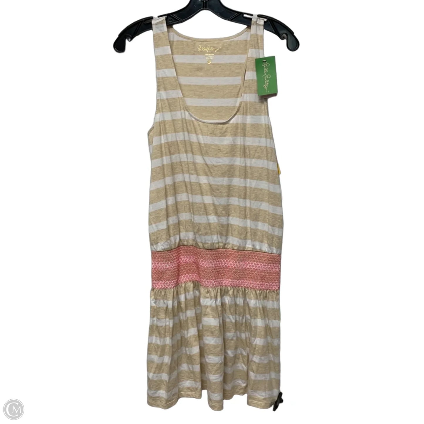Dress Designer By Lilly Pulitzer In Tan & White, Size: M