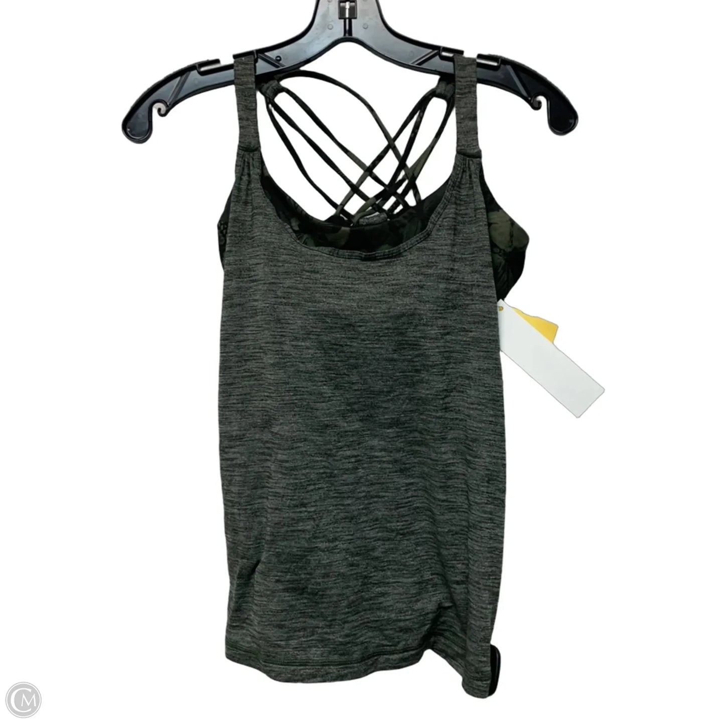Athletic Tank Top By Lululemon In Green & Grey, Size: S