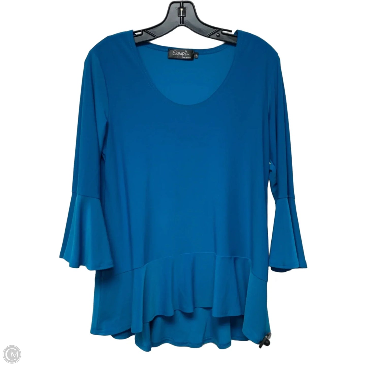 Top Long Sleeve By Sympli In Blue, Size: M