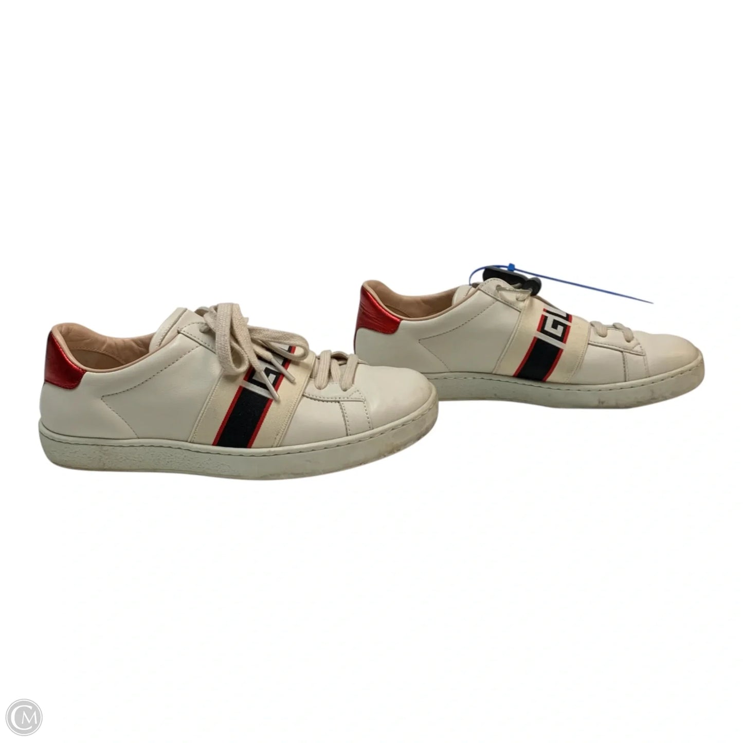 Shoes Luxury Designer By Gucci In Red & White, Size: 6