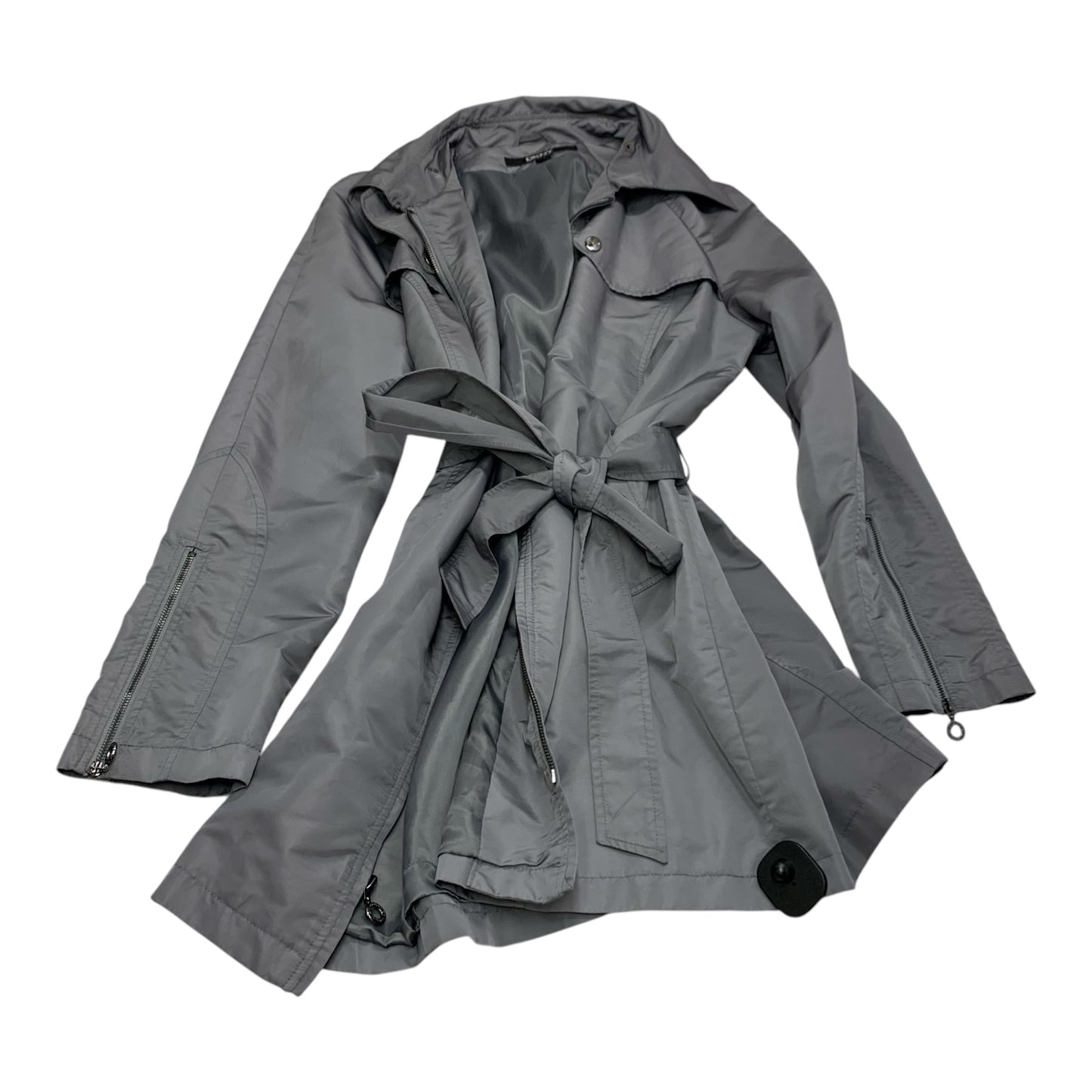 Coat Raincoat By Dkny In Grey, Size: L