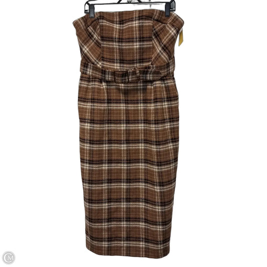 Dress Casual Midi By Anthropologie In Plaid Pattern, Size: L