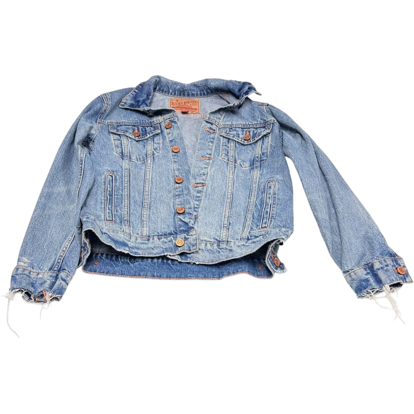 Jacket Denim By Lucky Brand In Blue Denim, Size: S