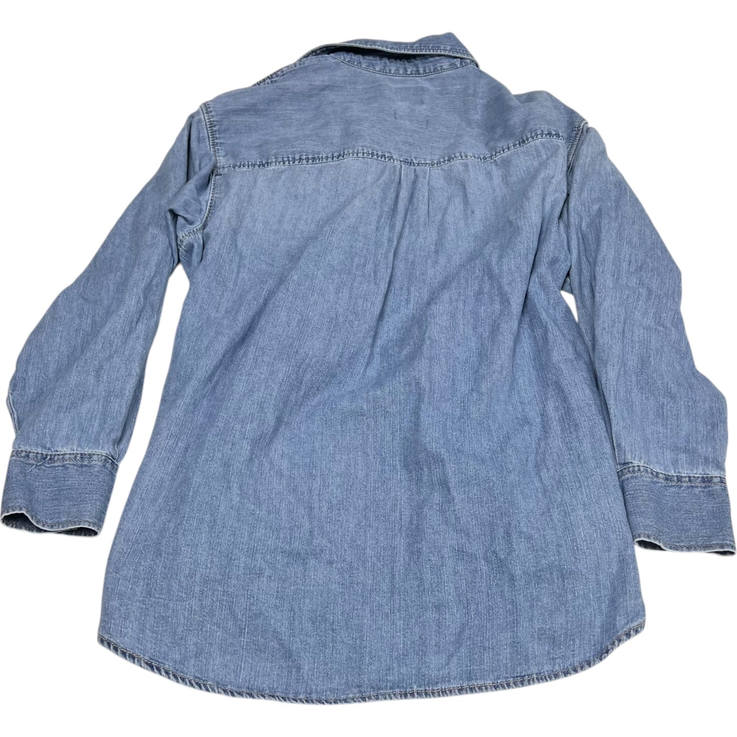 Top Long Sleeve By Gap In Blue Denim, Size: L