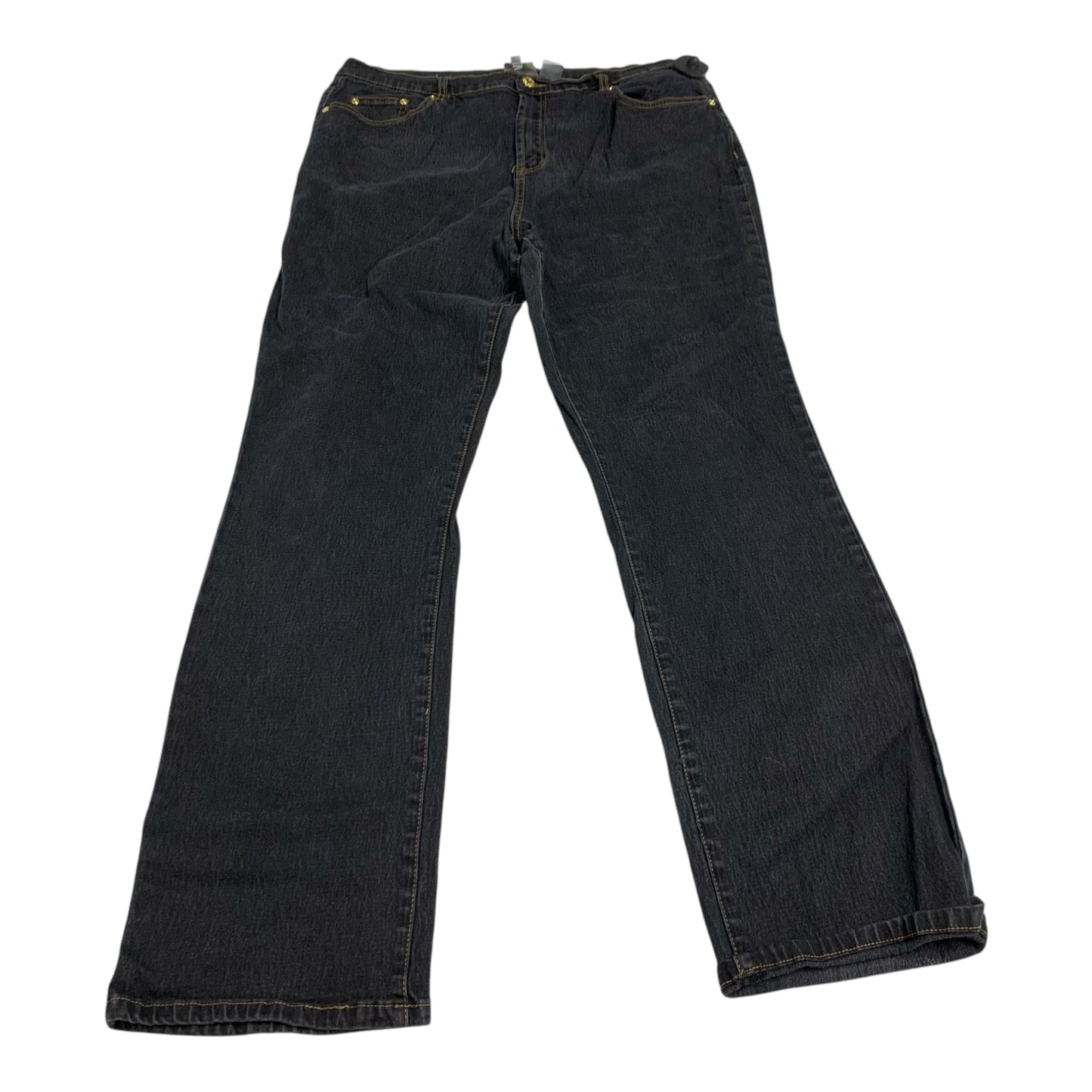 Jeans Straight By Diane Gilman In Grey Denim, Size: 16