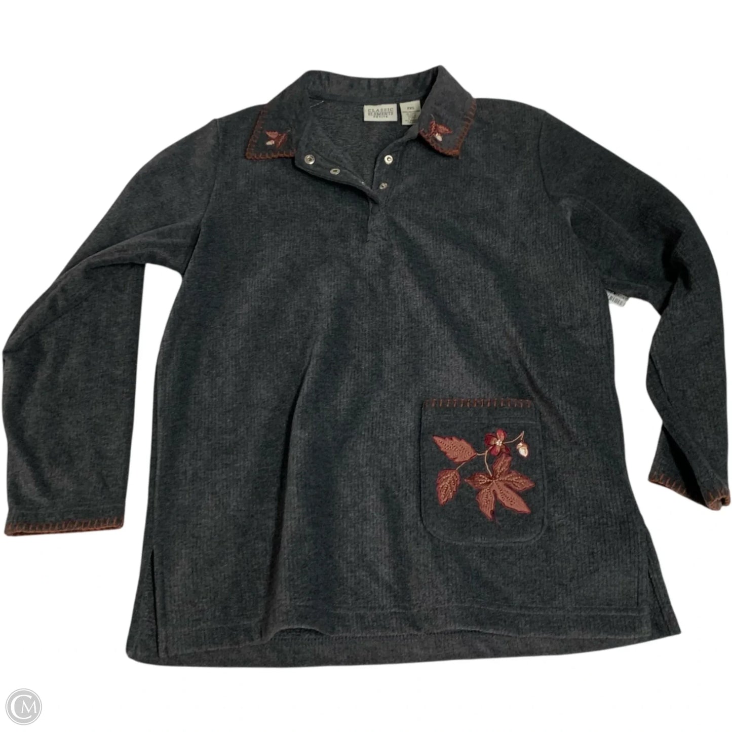 Sweatshirt Collar By Classic Elements In Grey, Size: Xsp