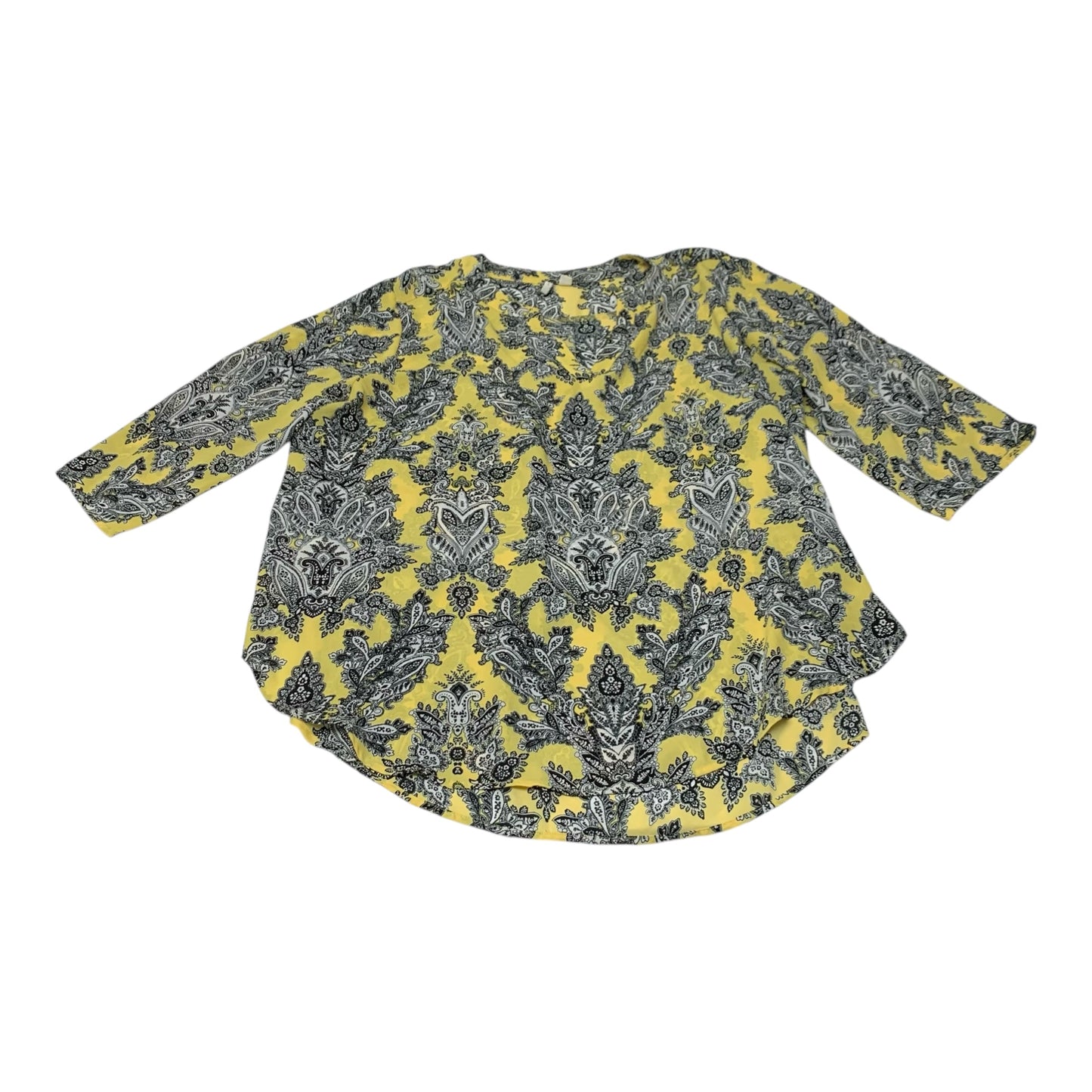 Top Long Sleeve By Cato In Yellow, Size: 3x