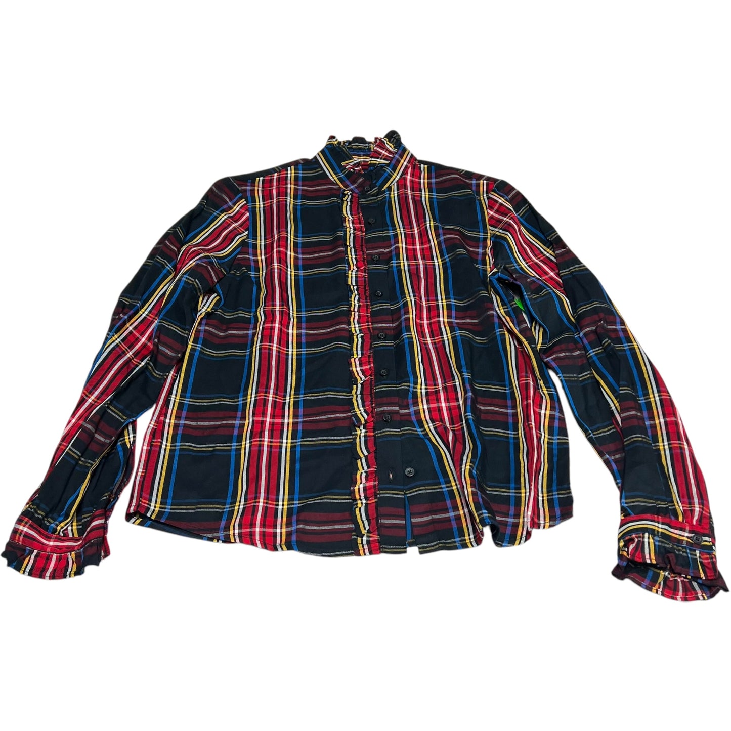 Top Long Sleeve By Chaps In Black & Red, Size: S