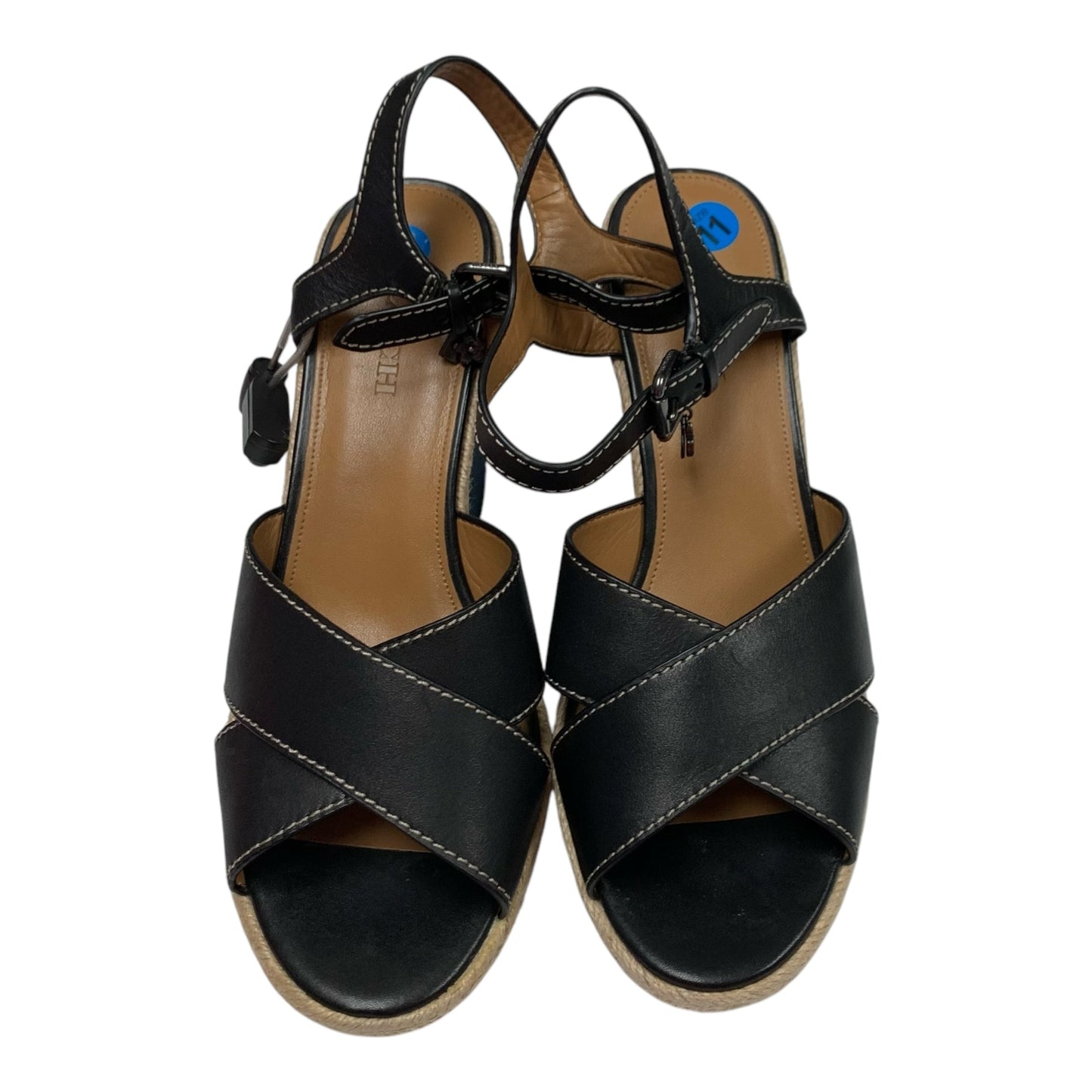 Sandals Designer By Coach In Black & Blue, Size: 11