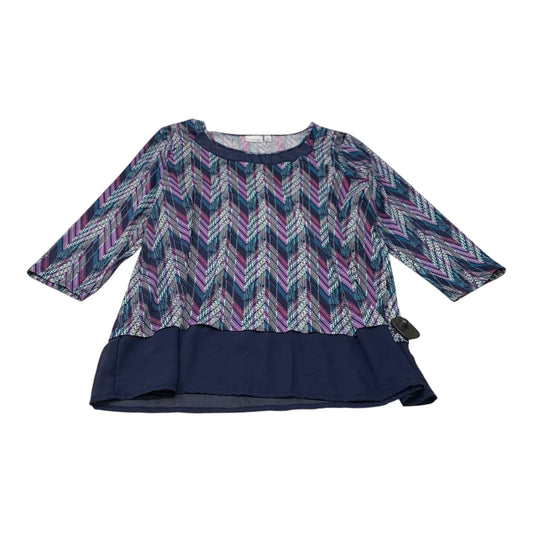 Top 3/4 Sleeve By Kim Rogers In Blue & Purple, Size: 1x