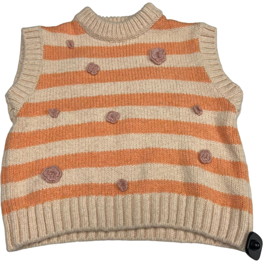 Vest Sweater By Zara In Orange & Pink, Size: M