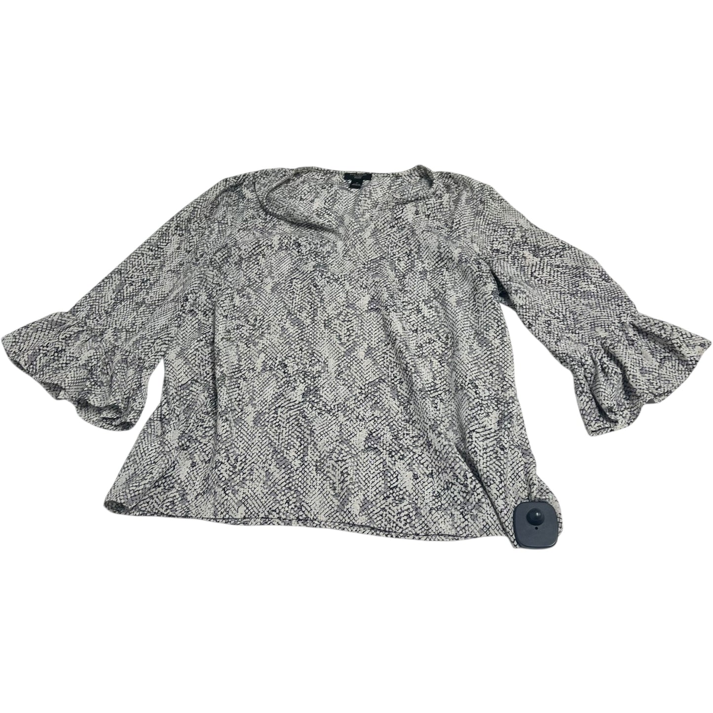 Blouse Long Sleeve By Ann Taylor In Grey, Size: Sp