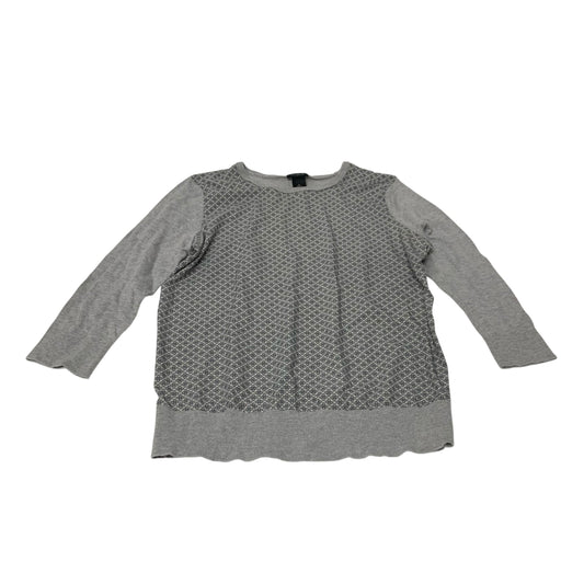 Top Long Sleeve By Ann Taylor In Grey, Size: M