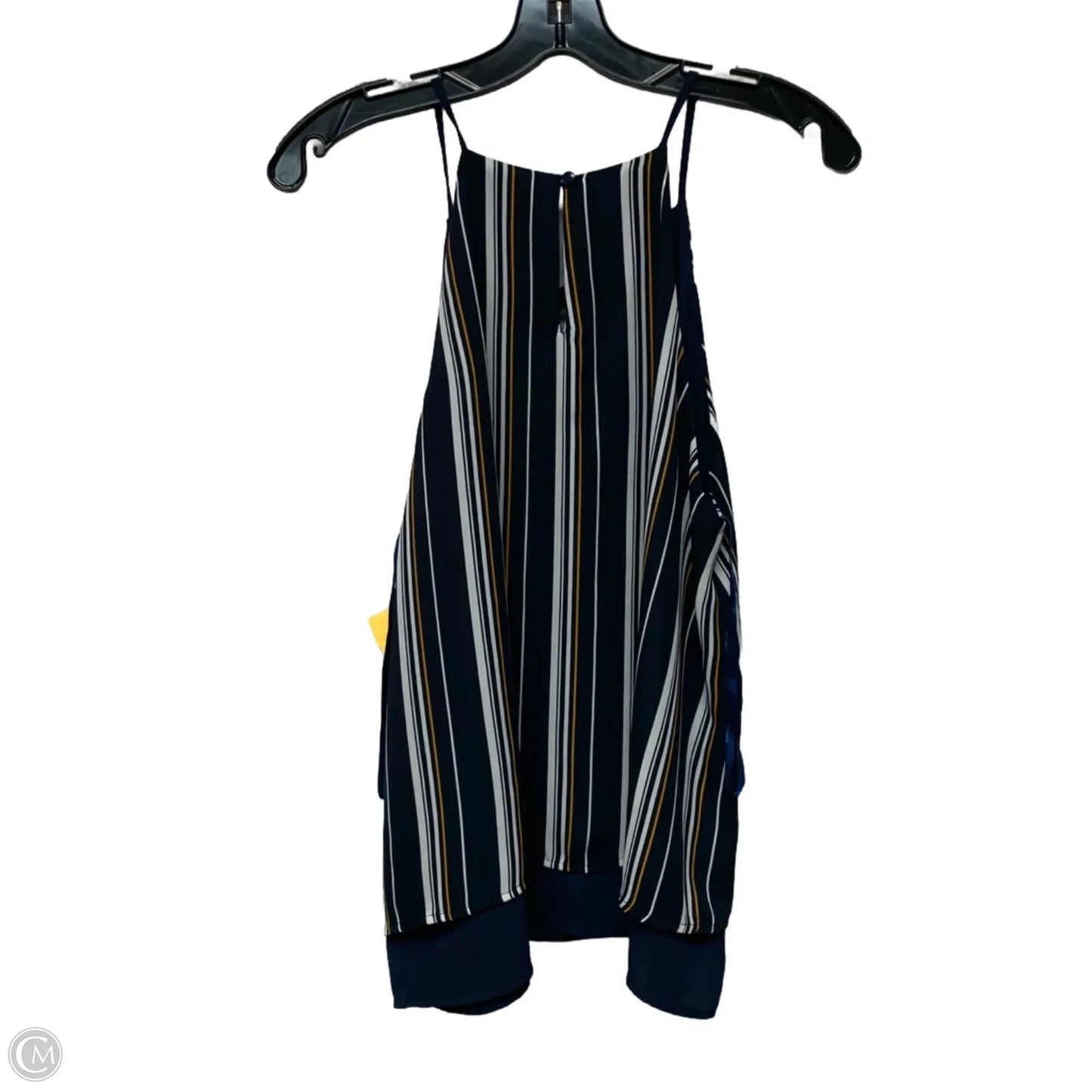 Top Sleeveless By Monteau In Blue & White, Size: L