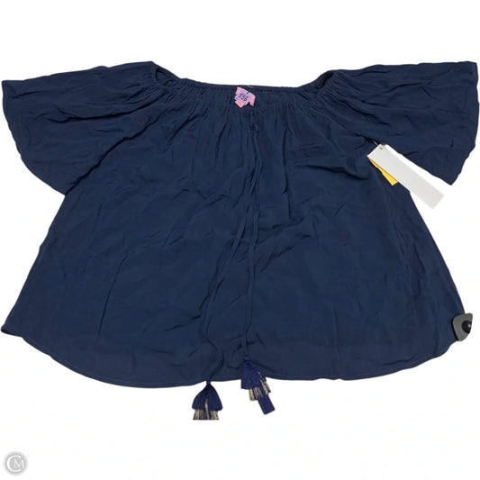 Top Short Sleeve Designer By Lilly Pulitzer In Navy, Size: S