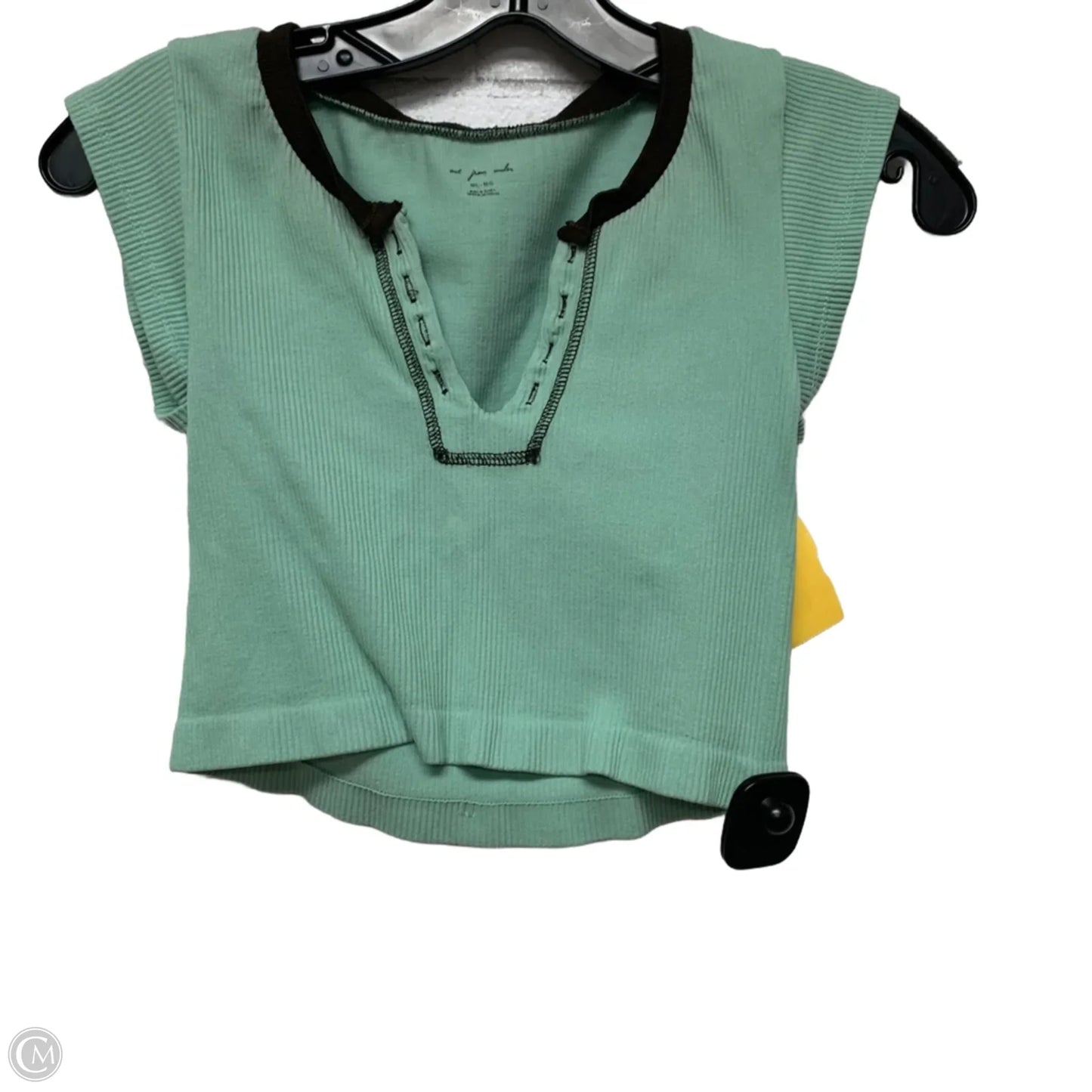 Top Short Sleeve By Urban Outfitters In Blue & Brown, Size: M