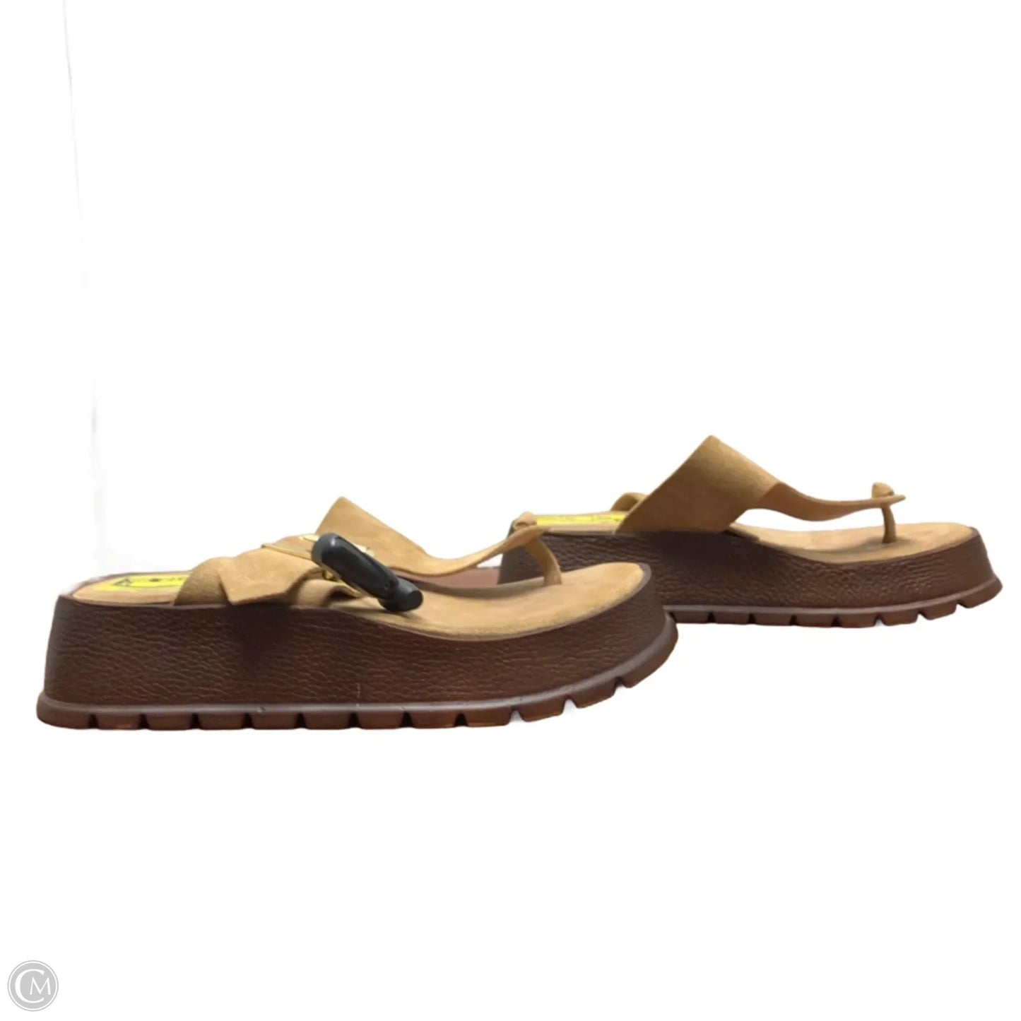 Sandals Heels Wedge By Steve Madden In Brown, Size: 7