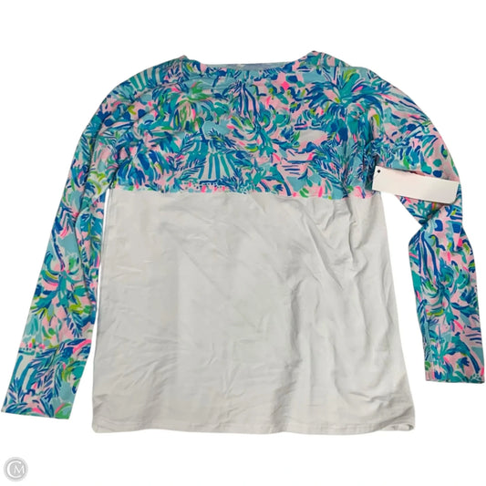 Top Long Sleeve Designer By Lilly Pulitzer In Blue & White, Size: Xxs