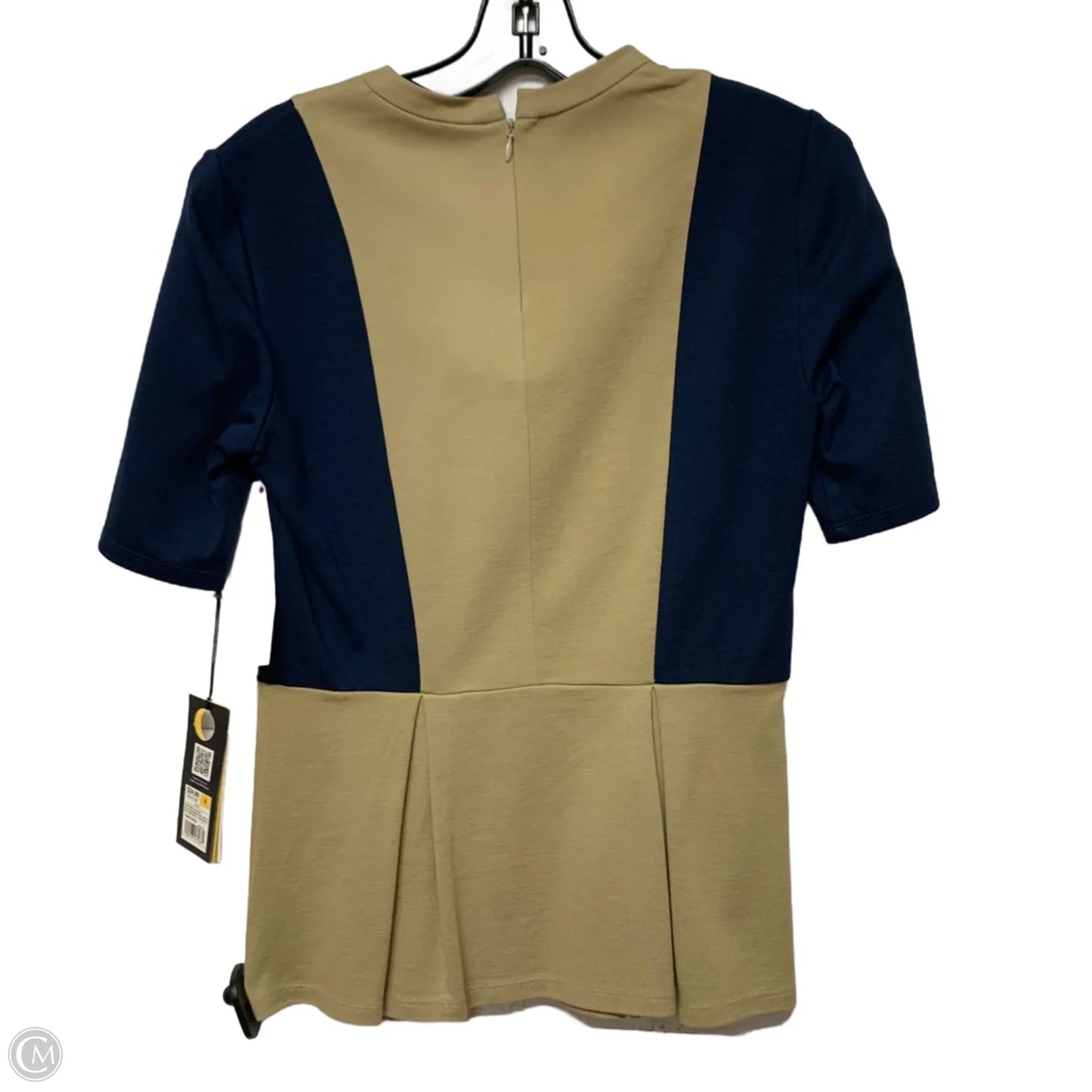Top Short Sleeve By Phillip Lin In Blue & Brown, Size: S