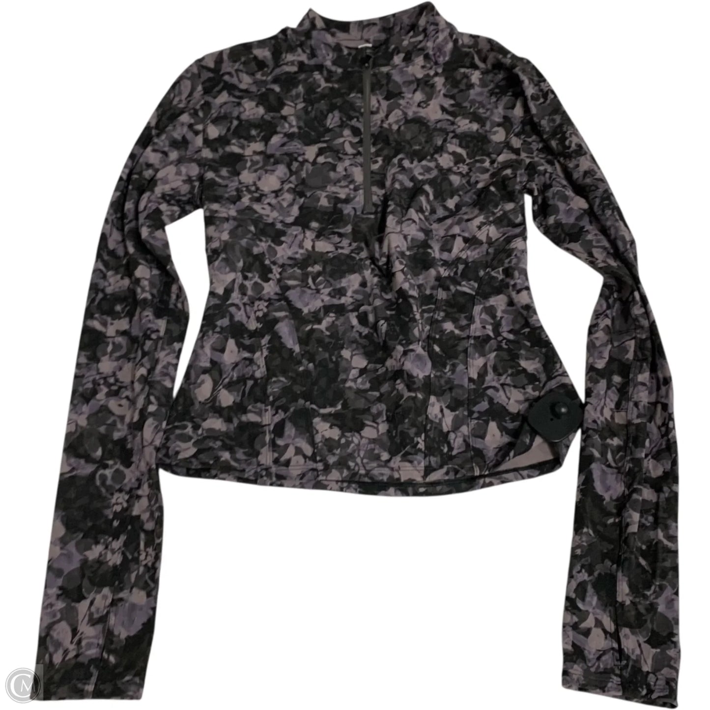 Athletic Top Long Sleeve Collar By Lululemon In Grey & Purple, Size: M