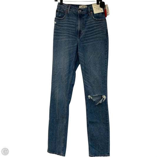 Jeans Straight By Abercrombie And Fitch In Blue Denim, Size: 6l